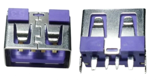 Conector Jack USB 2.0 A Fêmea Vertical 4 Pinos 2 Garras 